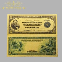 Nouveaux billets de banque américains de 36 types en or 24 carats plaqué or avec un thème patriotique et une forme rectangulaire pour collection