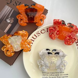 Pinzas de Pelo Grandes de Acetato con Diseño de Animales Marinos, Pinzas de Pelo Grandes en Color Blanco y Rojo con Diseño de Cangrejo, Tiburón y Otros Animales del Océano - Product Image 2