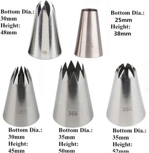 Embouts de décoration de gâteaux en acier inoxydable, grandes douilles à pâtisserie pour glaçage - Product Image 2