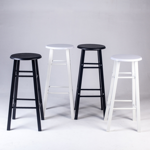 Tabouret de bar en bois massif gris moderne pour la maison Meubles de cuisine à comptoir haut pour salle à manger salon hôtel - Product Image 2