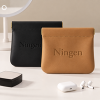 Pochette cosmétique en cuir PU avec fermeture à pression, logo personnalisé, pour femmes, sac à maquillage, vente en gros
