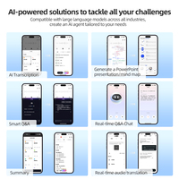 Grabadora de Voz con IA Chat GPT de 32 GB, ABS + Cuero Sintético, con WIFI, 40 Horas de Grabación de Llamadas y Reuniones en Tiempo Real