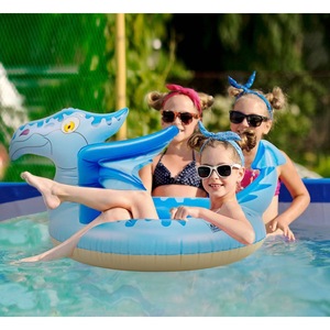 Inflatable Dinosaur Swimming Ring 80x75x46cm For Children Novelty Float Pool Toy PVC Material - Product Image 1
