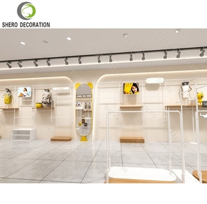 Beauty Baby Shop Design Clothing Store Furniture Custom Wall Mounted Adjustable Clothing Display Rack Clothing Display Fixture - Product Image 1