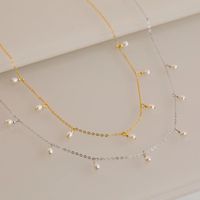 Collier pendentif à pompon en imitation perle plaqué or 14 carats en acier inoxydable EMANCO, chaîne à maillons, bijoux, cadeau