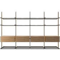 Armoire moderne sur mesure avec petits tiroirs, porte coulissante, boîte de rangement, tringles, poteau en aluminium, éclairage LED pour vêtements