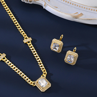 Ensemble de bijoux MEIZI, élégant, bleu, blanc, noir, zircon, décoration exquise, magnifique, plaqué or 18 carats