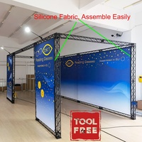 Structure de stand modulaire portable en aluminium noir 10x20 pour exposition, promotion et salon professionnel