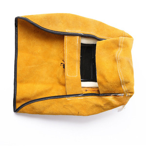 Máscara de soldadura de cuero estilo diadema, de piel de vaca, antisalpicaduras, para soldadura eléctrica, corte por gas y protección contra el desgaste. - Product Image 3