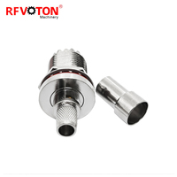 Connecteur RF UHF Hembra femelle/Jack connecteur SO239 à sertir de cloison droite pour câble coaxial RF Lmr300