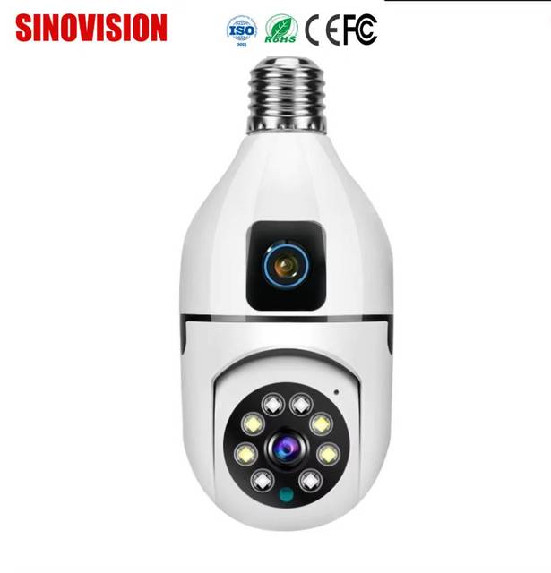 Ultimate Home Security 2MP Wireless PTZ IP Camera 360 Panoramic Night Vision Dual Lens Bulb CMOS Sensor SD/Cloud Support IP65