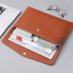 Promotion Business Leather Folder Custom Logo A4 <b>A5</b> A6 Administration Portfolio <b>Envelope</b> Paper File Holder Bag - Product Image 4