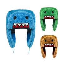 Gorro de peluche de dibujos animados con orejeras, conjunto de gorro y bufanda cálidos de invierno de felpa