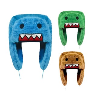Ensemble bonnet et écharpe d'hiver chaud en peluche avec cache-oreilles, style dessin animé - Product Image 1