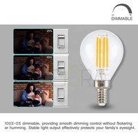 Ampoule à filament LED, garantie 2 ans, 2W 4W P45 G45, basse tension DC 3V 12V 24V, verre, 90 LED, lumières fluorescentes, tête de parapluie, dentelle