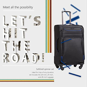 Kinh doanh và du lịch hành lý 3 miếng 20 ''/24''/28 ''Bộ vali Spinner softshell Trọng lượng nhẹ cho người đàn ông Phụ nữ - Product Image 2