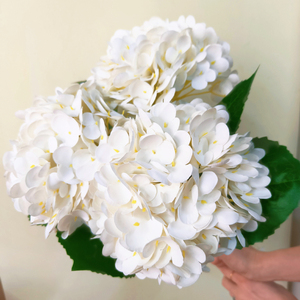Высококачественная искусственная гортензия из латекса с эффектом натурального прикосновения, большая головка, зеленая с белым, водонепроницаемая, для выпускного, Рождества, свадьбы, дома - Product Image 5