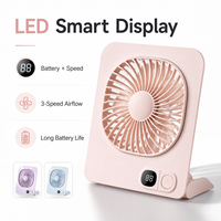 Ventilateur de table magnétique portable rechargeable avec affichage numérique pour la maison, le bureau et la cuisine
