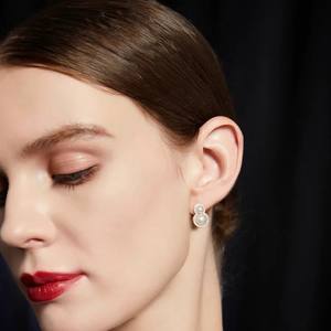 22541 Pendientes de Plata DIY con Doble Perla, Plata S925, Soporte Vacío para Cuentas de 5-8mm, Accesorios - Product Image 2