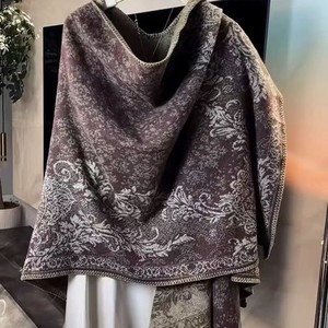 Écharpe carrée en polyester de style ethnique, jacquard, pashmina, douce, chaude, haut de gamme, pour femmes musulmanes, voyages, photographie, tourisme - Product Image 2