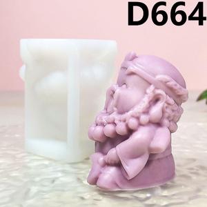 Moule en silicone M42516 pour bougie aromatique en pierre de gypse, motif dessin animé Xitian Chanting Shaman - Product Image 3