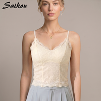 Saikou Nouveau Style OEM ODM Personnalisé Camisole en Dentelle Respirante Brodé avec Soutien-Gorge Push-Up Rembourré et Débardeur