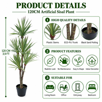 Plante tropicale artificielle en sisal, en PE, ignifuge et anti-UV, pour anniversaires, hôtels, décoration intérieure, vente en gros directe usine