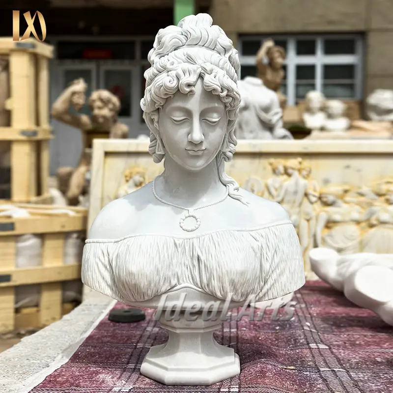 Großhandel Steins chnitzerei europäischen griechischen römischen Frauen weibliche Figur Marmor Büste Kopf Statuen Skulptur für Innendekoration