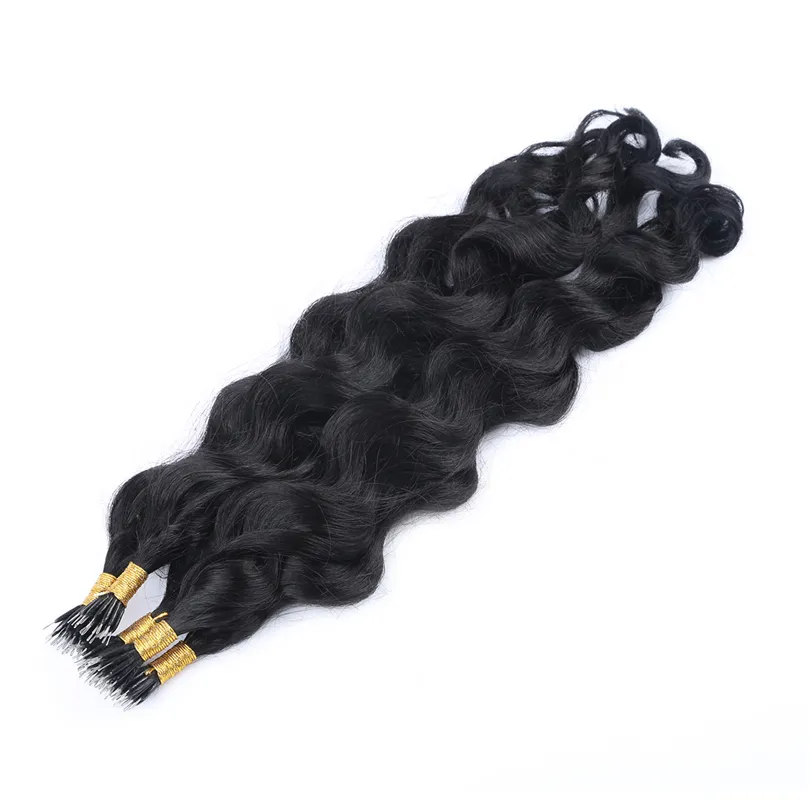 Factory Outlet High Quality Nano Tip Hair Extensions Deep Wave Virgin Remy Human Nano Tip Hair Brazilian Hair Unprocessed 10A