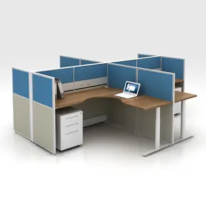 שולחן עבודה במשרד צרפתי קטן 4 אנשים cubicle משרד מודרני מחיצה מודולרית