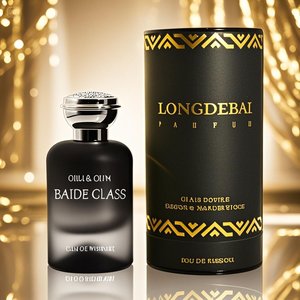 Luxury Round Perfume <b>Bottle</b> <b>Empty</b> Crimp Pump <b>Spray</b> Thick Bottom 30ml 50ml 100ml Glass Gradient Black Perfume <b>Bottle</b> With Box - Product Image 4
