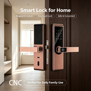 กลอนประตูอัจฉริยะ Glomarket Ttlock Ble อลูมิเนียม CNC ระบบคลาวด์ พร้อมระบบสแกนลายนิ้วมือ  ควบคุมผ่านแอป Tuya ผ่าน WiFi สำหรับประตูไม้ - Product Image 2