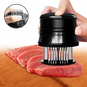 Attendrisseurs de cuisine professionnels aiguille en acier inoxydable à 56 lames avec verrouillage de sécurité, outil manuel d'attendrisseur de viande de boeuf - Product Image 3