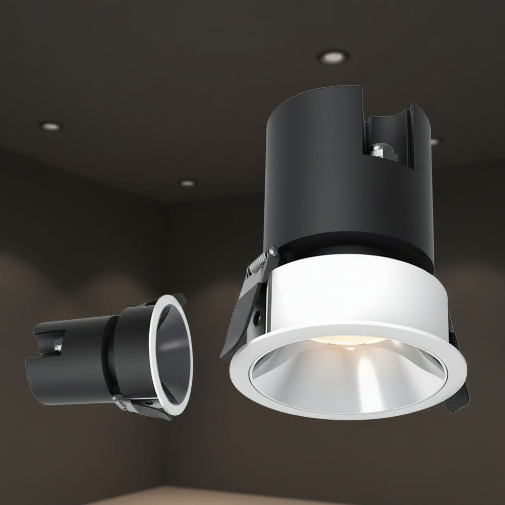 Aluminium Bedroom Spotlights Waterproof Ip65 Indoor Easy Installation 7W 12W Ceiling Housing Built-In Downlight