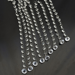 Catena di Perle Ottagonali in Cristallo Trasparente 30cm 50cm per Decorazioni di Matrimoni e Feste MH-DS0423 - Product Image 5