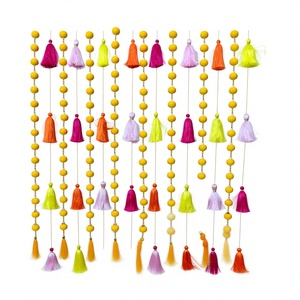 Traditional Silk <b>Pom</b> <b>Pom</b> Ball <b>Tassel</b> <b>Garlands</b> Decoration for Indian Wedding Backdrop Festival & Pooja Decorations - Product Image 4