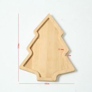Bamboo Christmas Tree <b>Tray</b> 24x18x1.2 Cm Multi Compartment Serving Plate For Fruit <b>Snacks</b> Home Restaurant Use - Product Image 3