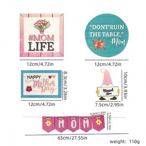 New Arrival Mother's Day 2 Tiered Wooden Tray Decoration Set <b>Wood</b> Tiered Tray Decor Mother's Day Home Table Decor <b>Signs</b> - Product Image 6