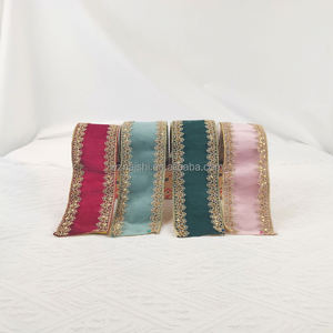 Gordon RibbonsWired Christmas Velvet <span class=keywords><strong>Ribbon</strong></span> With Exquisite Gold Edge Wholesale Metallic Velvet <span class=keywords><strong>Ribbon</strong></span> for Decoration - Product Image 2