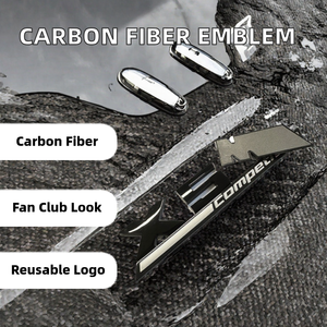 Carbon Fiber Trunk Emblem Sticker Competition Car Logo Badge Glossy Black <b>Chrome</b> Reusable <b>Fan</b> Club Badge - Product Image 2