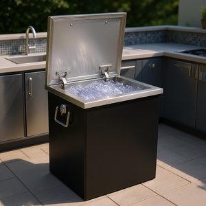 Nevera Portátil de Acero Inoxidable de 40 Qt con Tapa Abatible y Tapón de Drenaje para Uso en Exteriores - Product Image 2