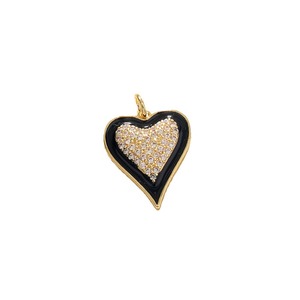 Premium Black Love Collar Zircon Drop Oil Leopard <span class=keywords><strong>Print</strong></span> Peach Heart Colgante Black Agate Irregular - Product Image 5