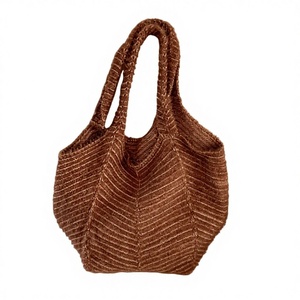 Sac fourre-tout en coton tricoté pour femme, style coréen, décontracté, à porter à la main ou sous le bras, grande taille, automne-hiver, polyvalent - Product Image 1