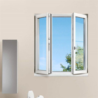 Ventana Abatible de Aluminio con Vidrio Templado Transparente, Ventanas Abatibles con Rotura de Puente Térmico y Doble Vidrio Templado Insonorizado