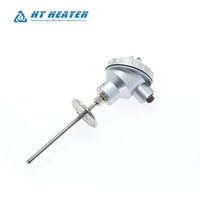 Sensor Termopar Tipo K de Alta Precisión Hongtai SS304 con Brida y Vaina Roscada para Calderas Industriales de Energía