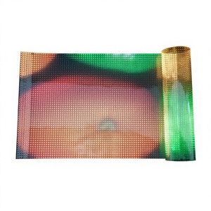 Film LED souple auto-adhésif P8 pour affichage numérique couleur sur murs-rideaux en verre de centres commerciaux et aéroports - Product Image 2