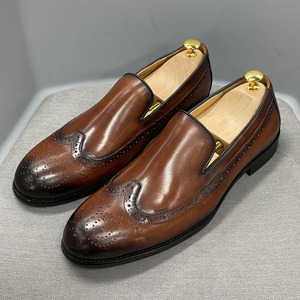 New Custom Business Office <strong>s</strong> <strong>Men</strong> Genuine Leather Brogue Oxford Luxury Dress <strong>s</strong> Monk Strap - Product Image 4