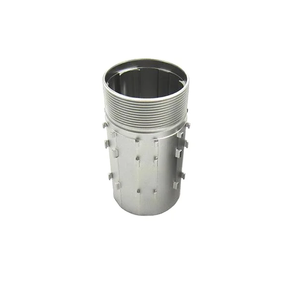 Carcasa cilíndrica roscada de aluminio mecanizada por CNC personalizada, carcasa tubular con rosca exterior de múltiples uniones para piezas de equipos de automatización - Product Image 1