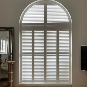 三角形/アーチ型/丸型/円形の窓用カスタムアーチ窓PVC窓シャッターインテリア、プランテーションシャッター - Product Image 6