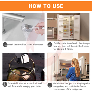 Juego de piedras de hielo <span class=keywords><strong>para</strong></span> whisky de acero inoxidable, Juego de vasos con caja de madera y cubos de hielo de acero inoxidable - Product Image 4